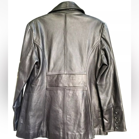 Guess Black Genuine Leather Double Breasted Jacket - Picture 7 of 16